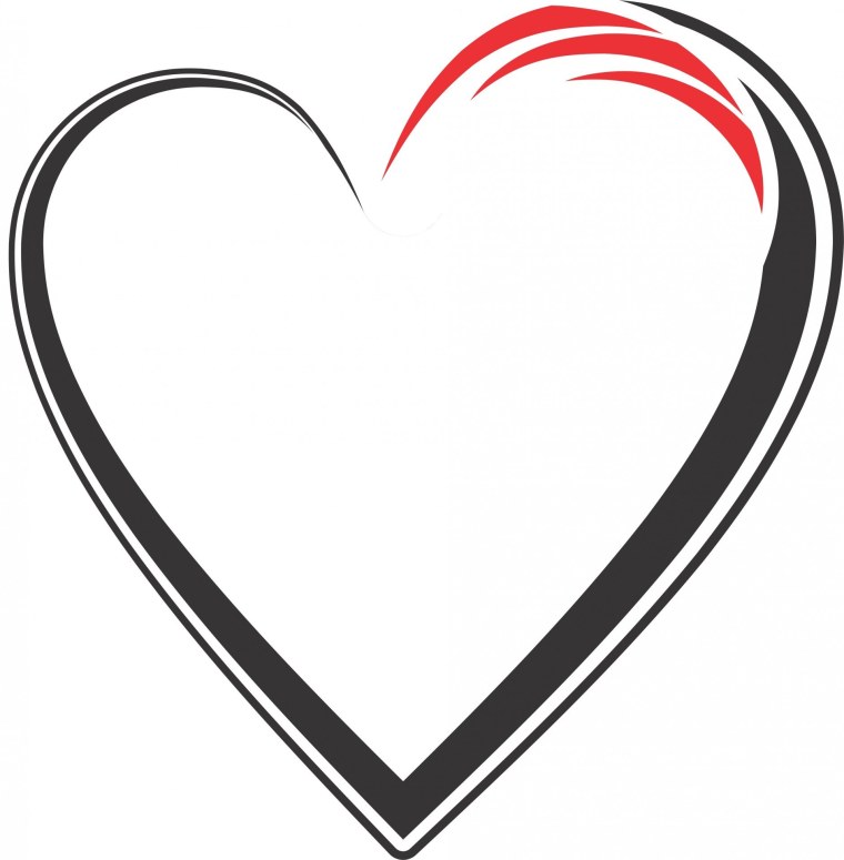 Контур сердца на прозрачном фоне