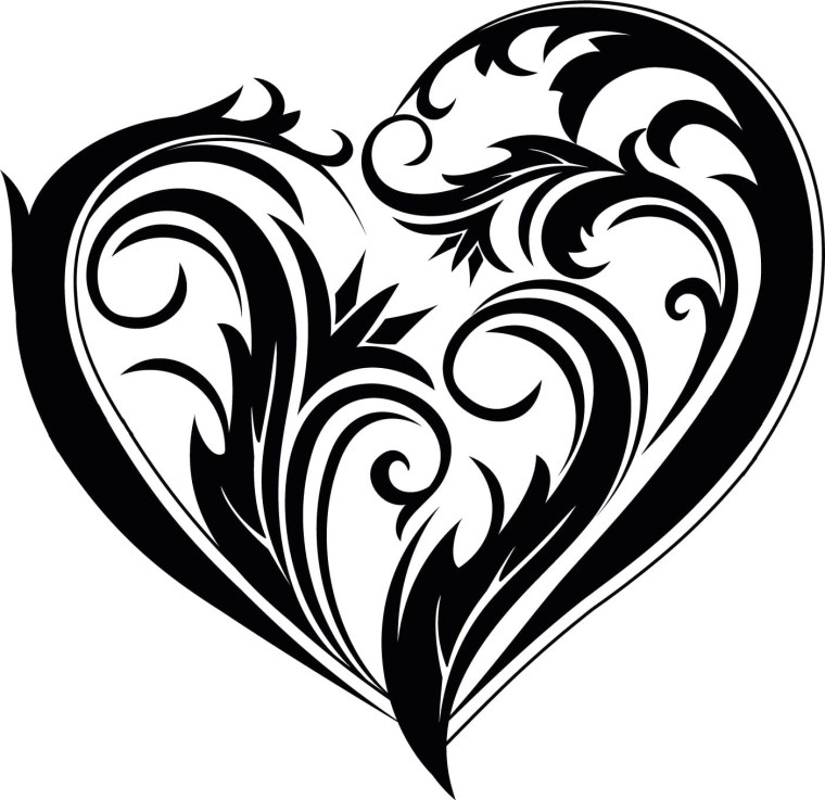 Тату черное сердце