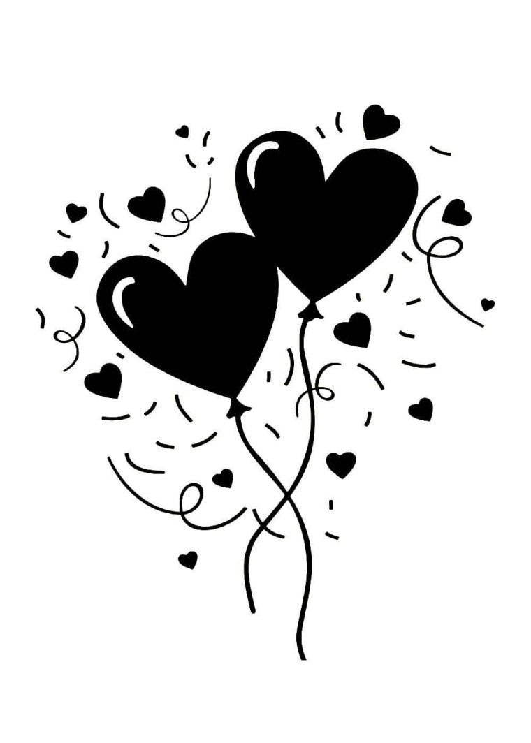 Сердечко чёрно белое