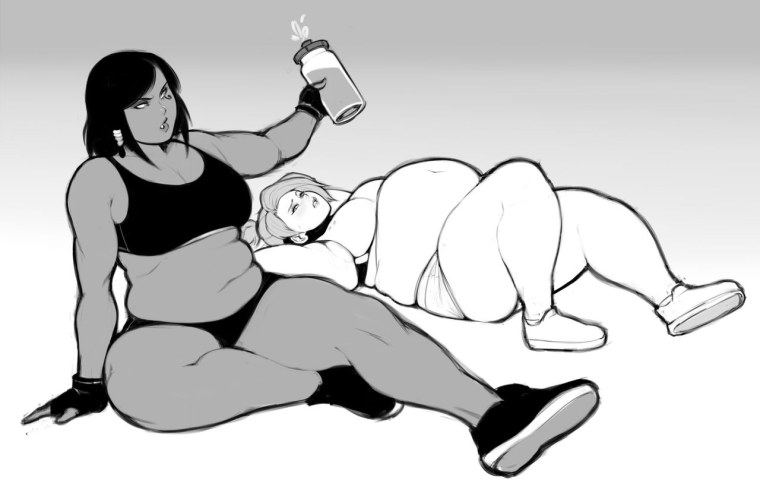 Chubby belly аниме Weight gain Manga