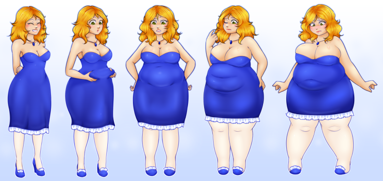 Пухлая аниме девушка скетч