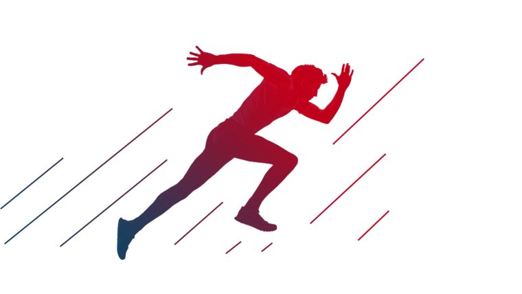 Спортсмен на белом фоне