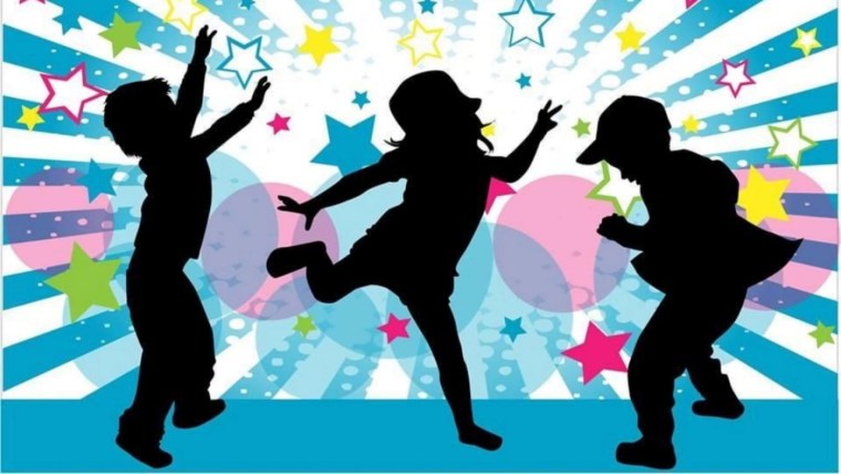 Силуэты танцующих детей