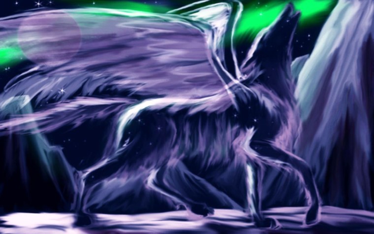 Симуран крылатый волк белый