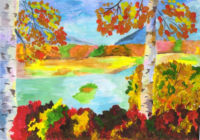 Рисование осеннего пейзажа