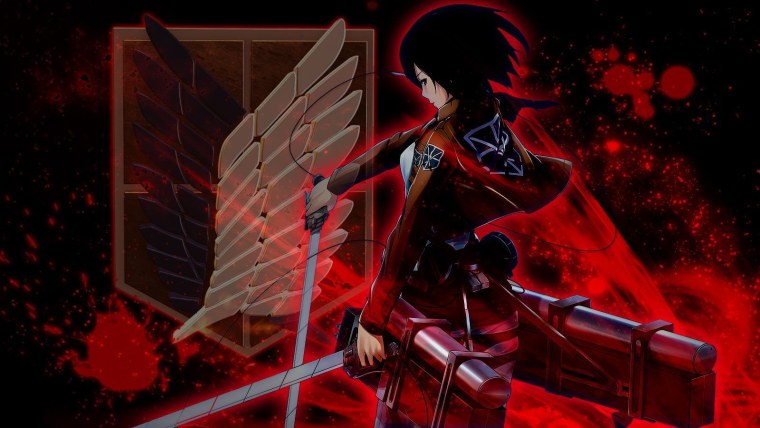 Обои аниме атака титанов Микаса