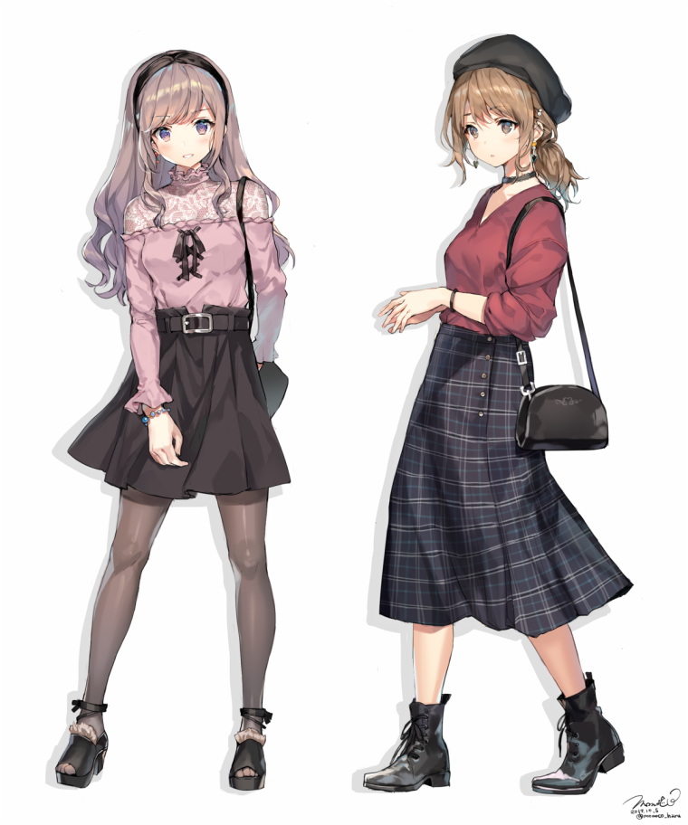 Аниме девушки в современной одежде