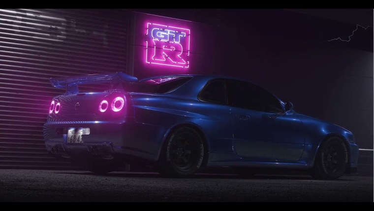 Skyline r34 GTR ночь