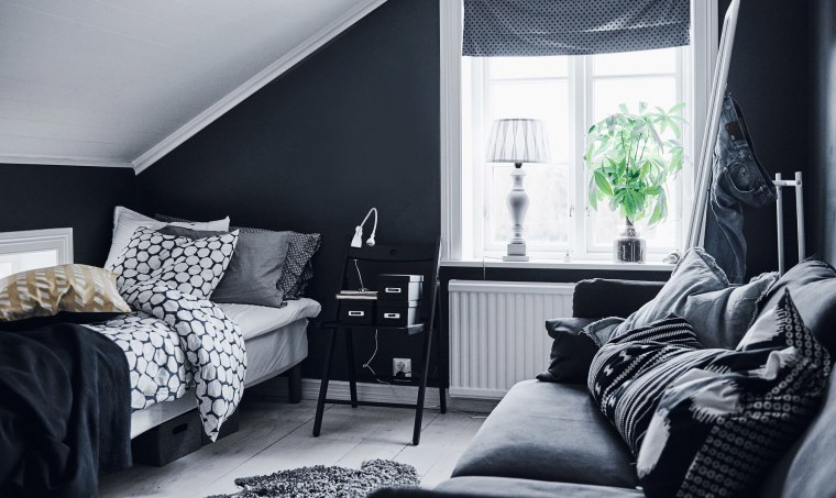 Комната для подростка девочки черно белая