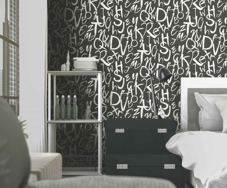 Ada Wall Indigo обои в интерьере