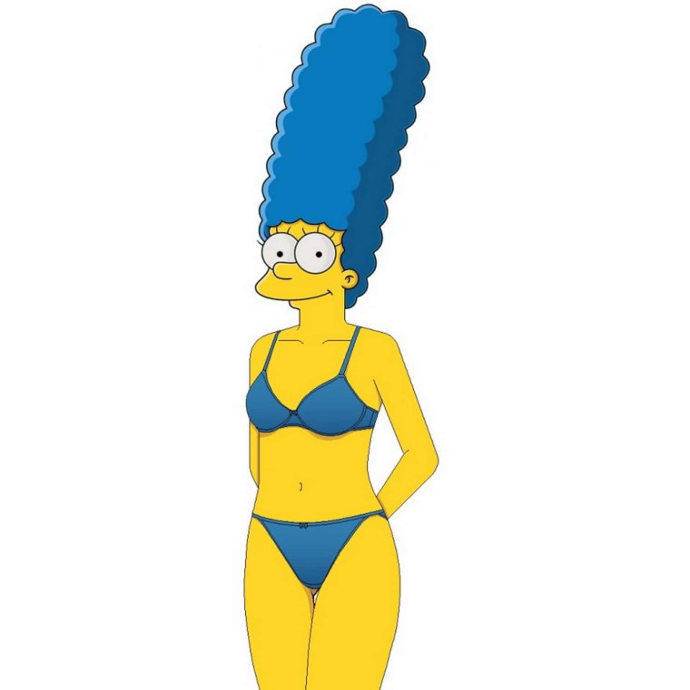 Xbooru - ass Blue hair bondage from behind marge Simpson rop