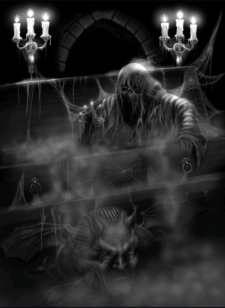 Череп в синем пламени