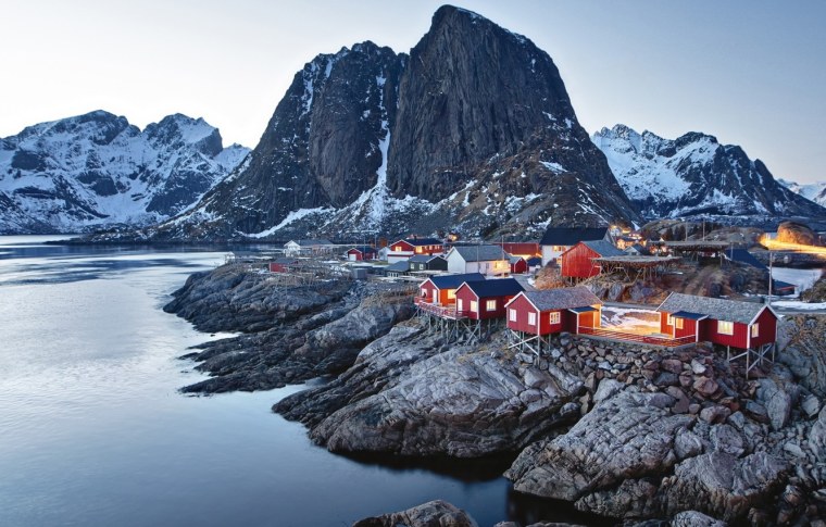 Норвегия фьорды и домики