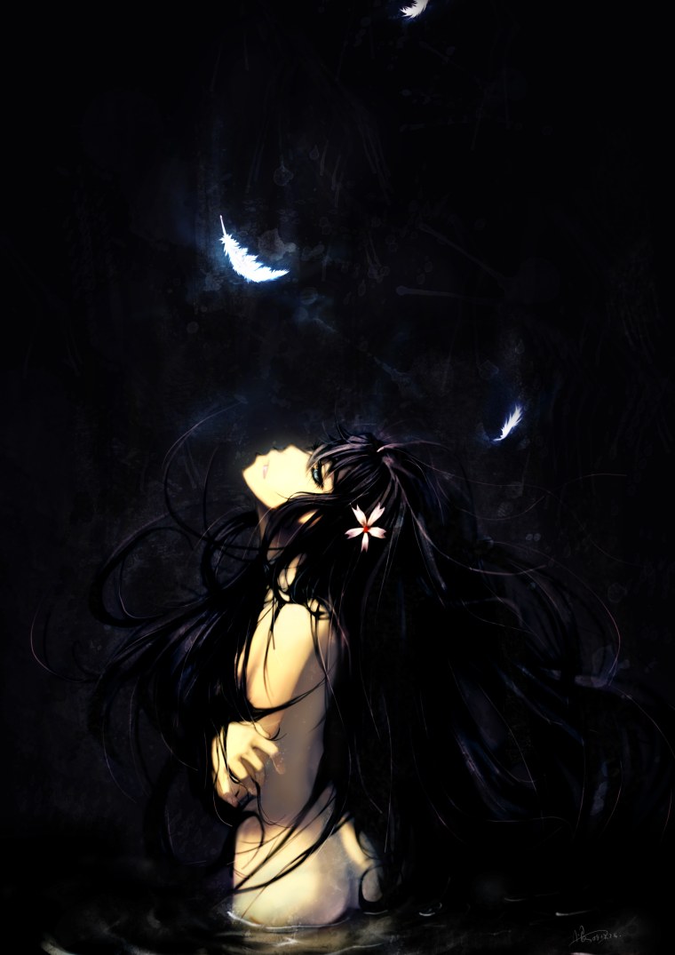 Девушка в темноте арт