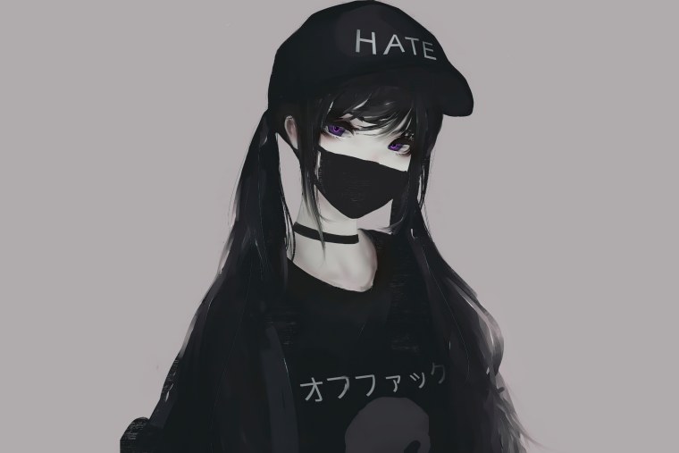 Девушка в маске арт