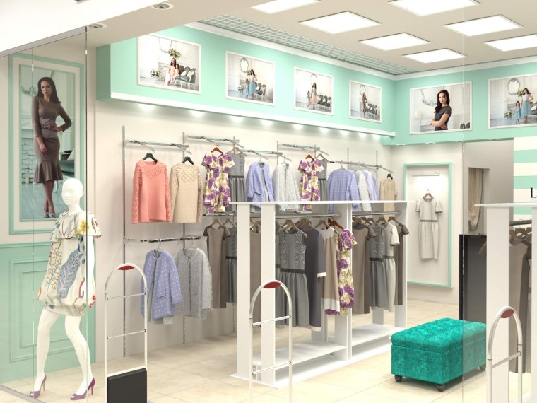 Интерьер магазина одежды
