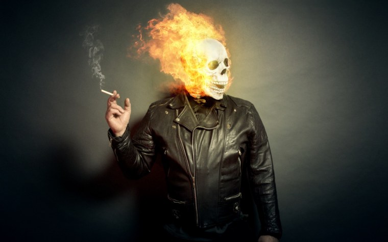 Человек с горящей головой