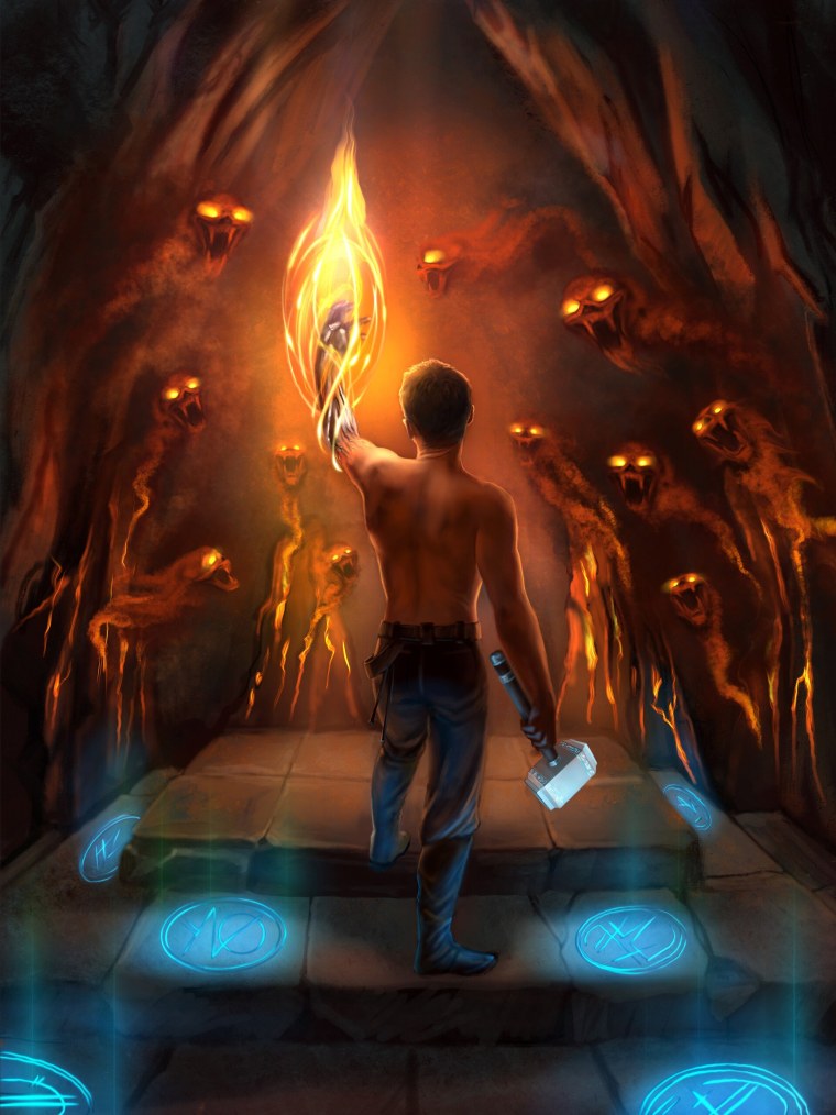 Человек на фоне пожара