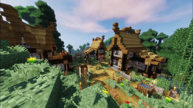 Деревня майнкрафт шейдер