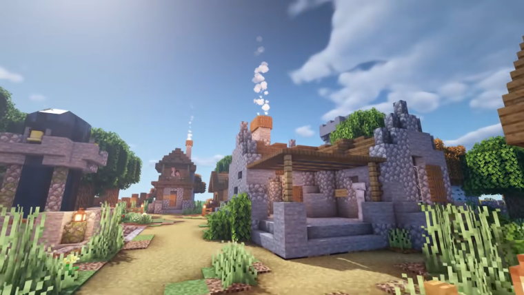 Средневековая деревня майнкрафт