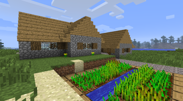 Средневековая деревушка майнкрафт