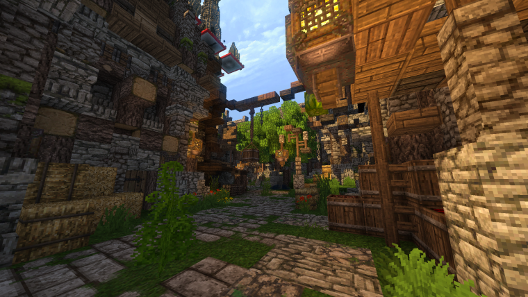 Деревня майнкрафт 1.16 с шейдерами