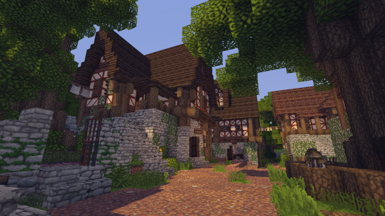 Новогодняя деревня майнкрафт