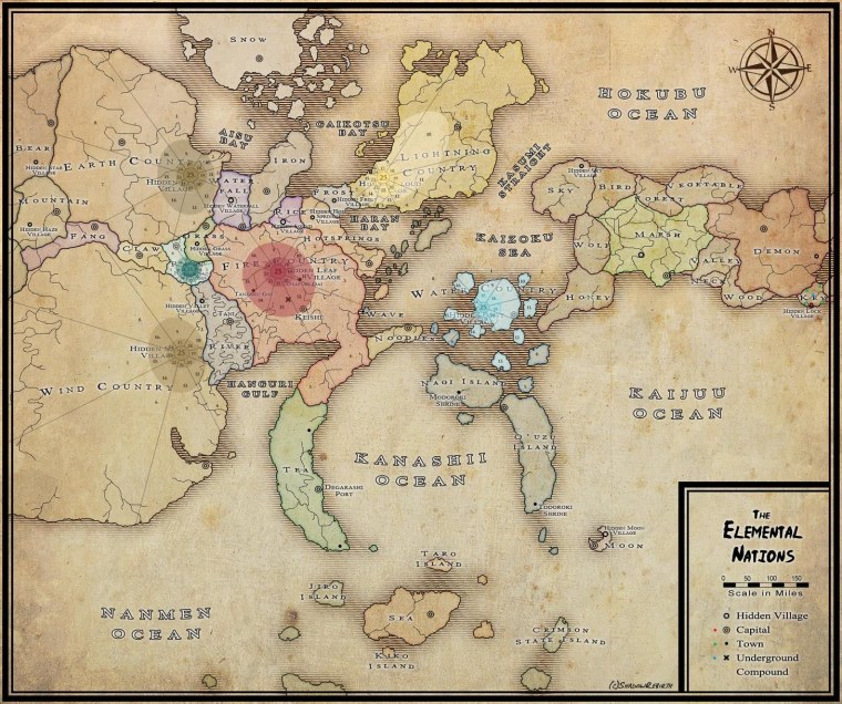Карта мира Наруто подробная