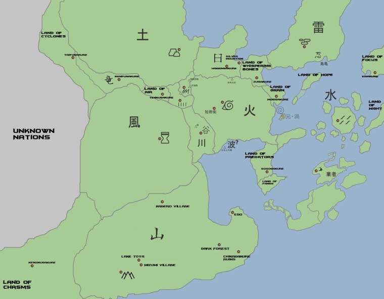 Пять деревень Наруто