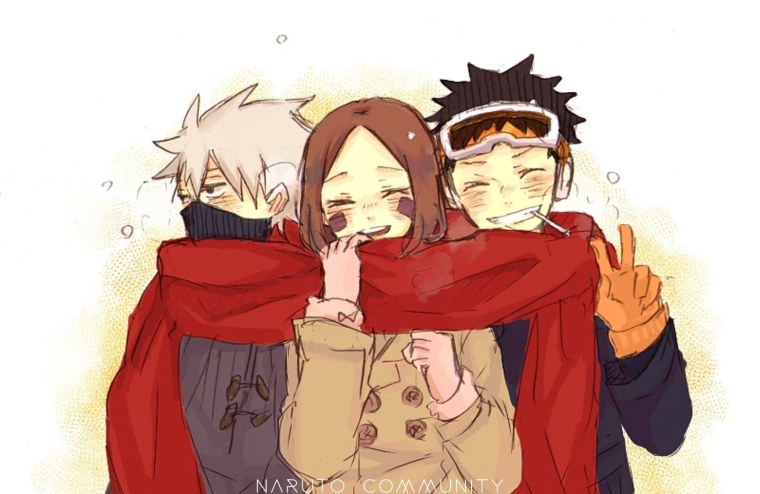 Обито Рин и Какаси и Наруто