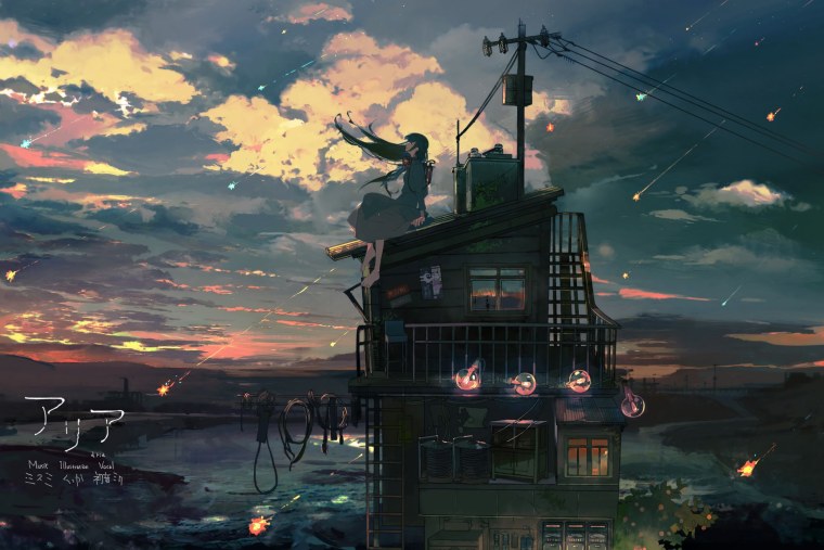 Макото Синкай 5 сантиметров в секунду 1080р