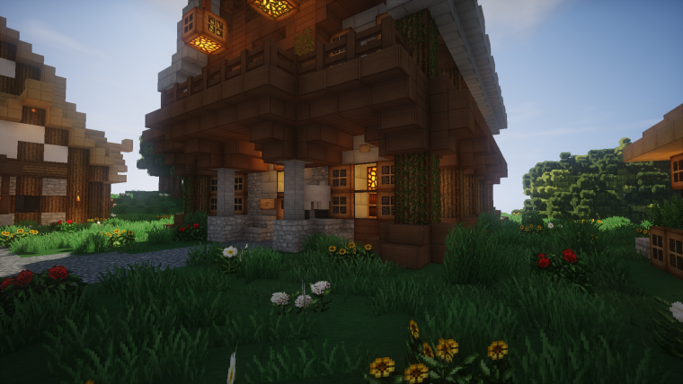 Майнкрафт шейдеры деревня