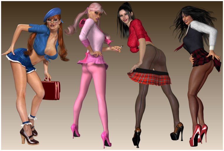 Мини юбки девушки 3д Графика