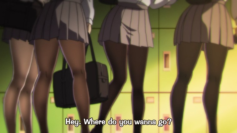 Аниме попки в колготках и юбке