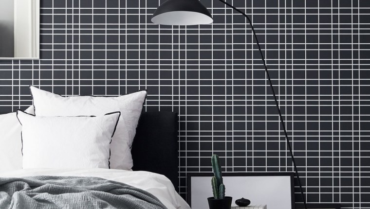 Обои для стен в клетку в интерьере