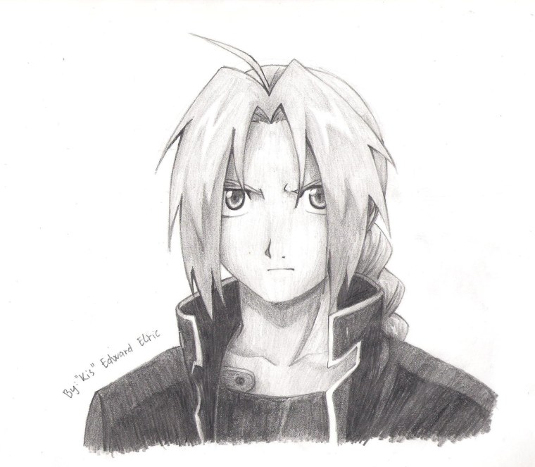 Эдвард Элрик черно белый