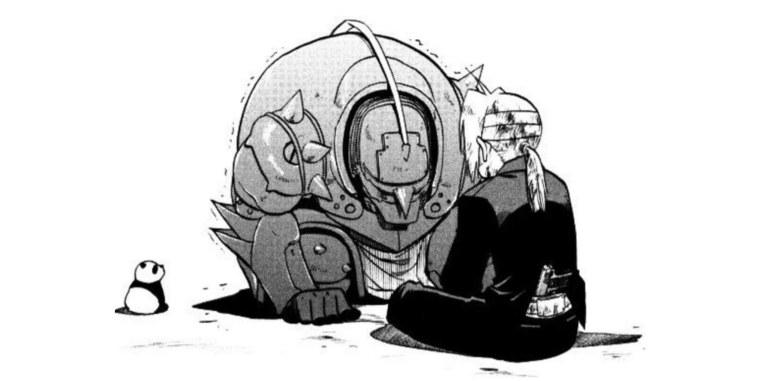 Стальной алхимик чёрно белый