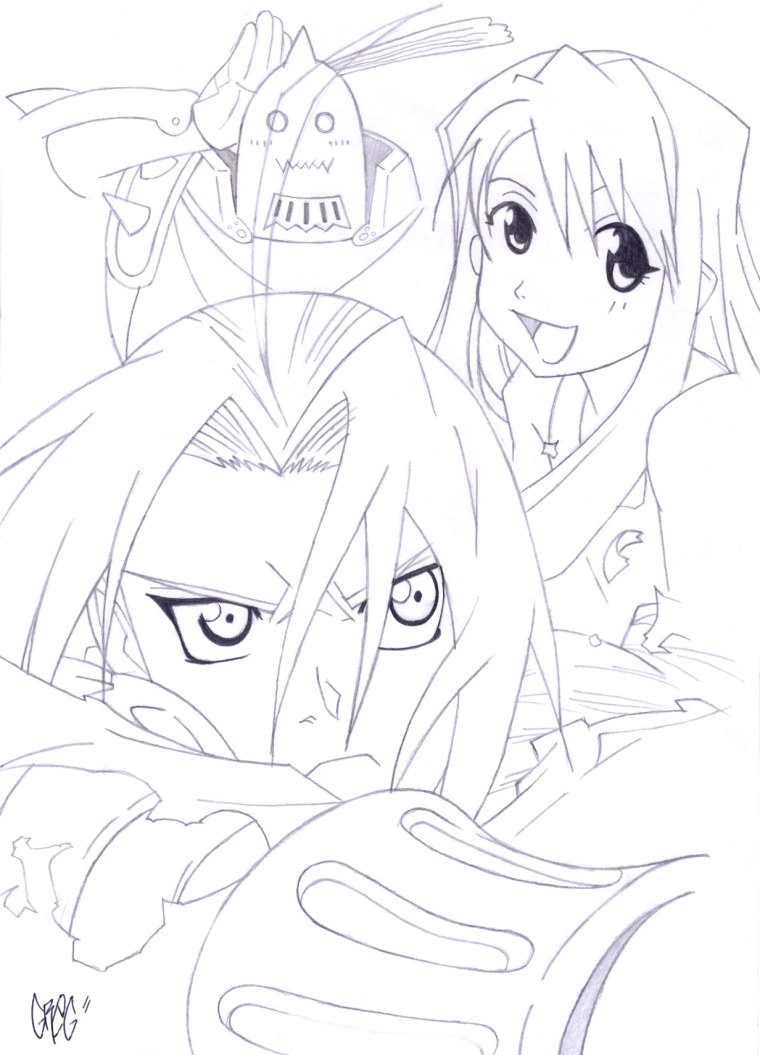 Раскраски аниме стальной алхимик