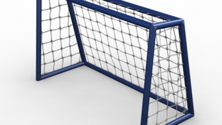 Футбольные ворота и мяч на прозрачном фоне