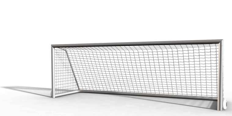 Футбольные ворота на белом фоне