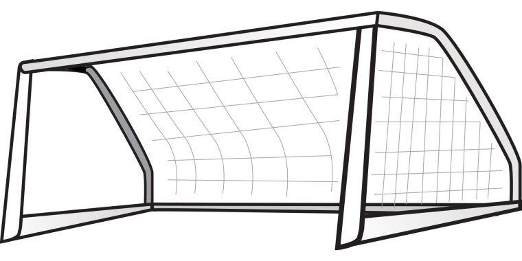 Футбольные ворота на белом фоне