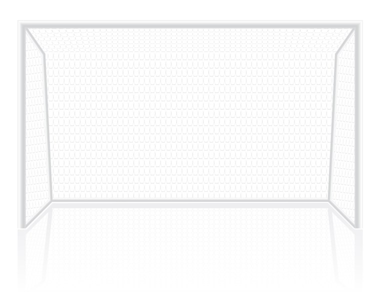 Ворота вратарские футбольные на белом фоне