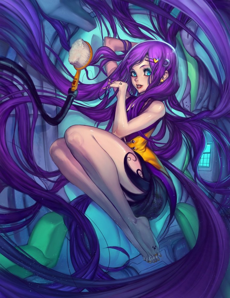 Фиолетовые волосы арт