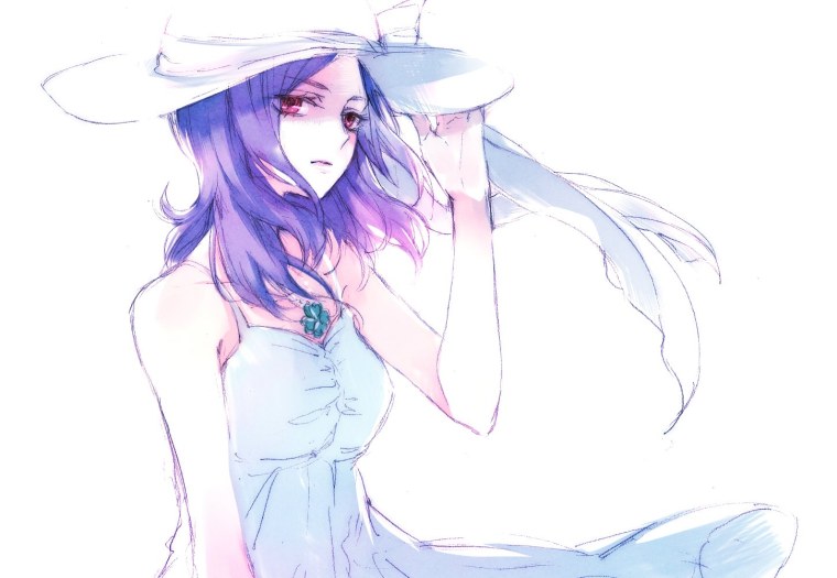 Девушка с фиолетовыми волосами арт