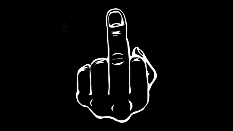 Фак на темном фоне