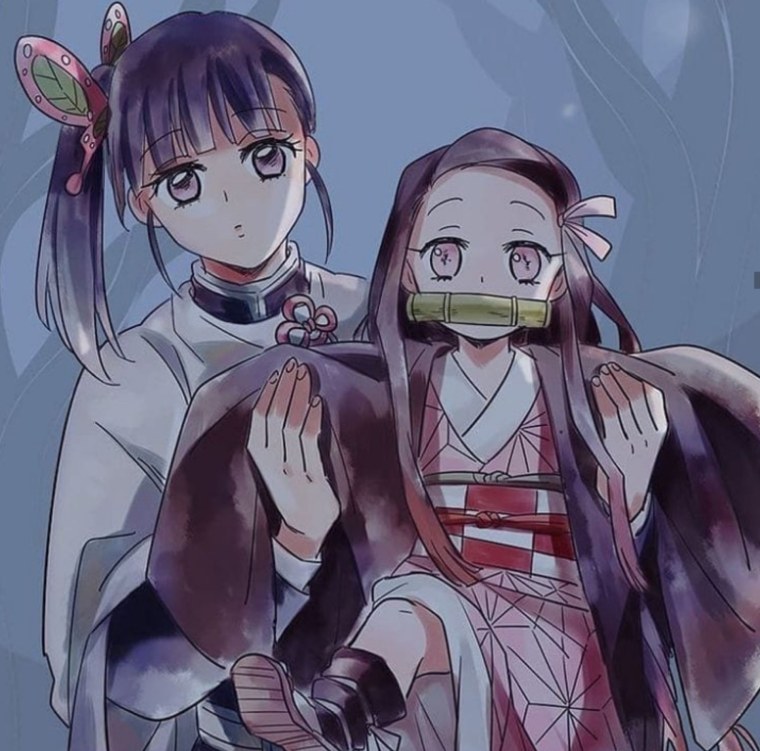 Аним Незуко и Танжиро по новогоднему