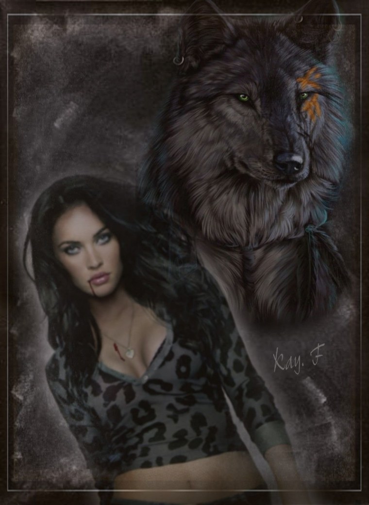 Волчица и девушка