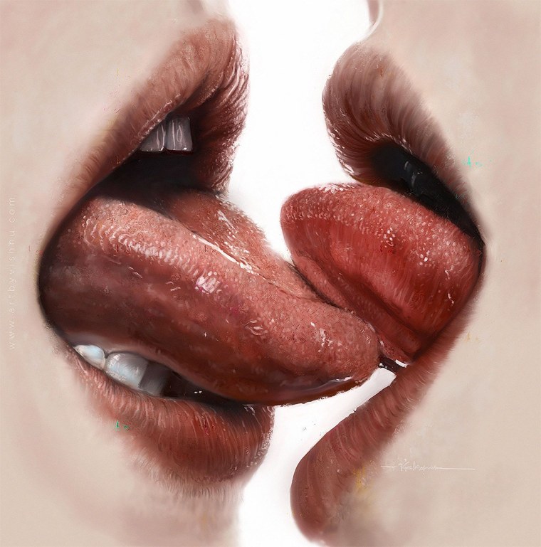 Поцелуй с языком