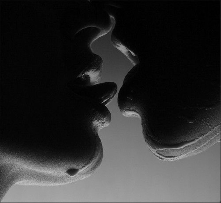 Поцелуй черно белое