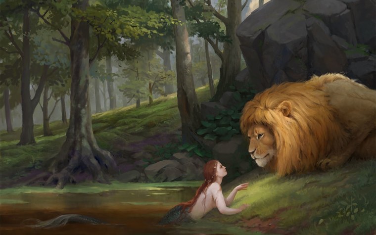 Рыжая женщина и Лев